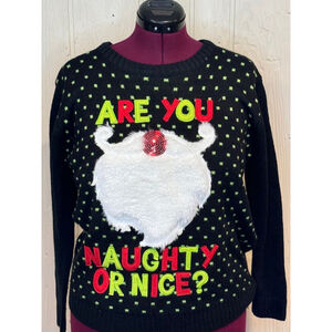 Christmas Sweater Naughty or Nice, Size M